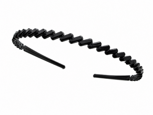Black Zigzag Hair Band for Women | Stylish Anti-Slip Hairband for Everyday Use