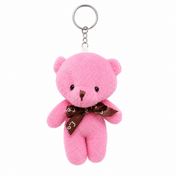 Cute Teddy Bear Keychain with Love Bow | Soft Plush Bear Bag Charm & Keyring for Kids, Girls & Gifts